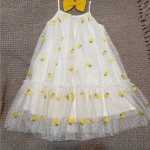 White Dress with Yellow Lemons